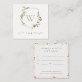 Dusky Pink Wildflower Crest Gift Certificaat (Voorkant / Achterkant)