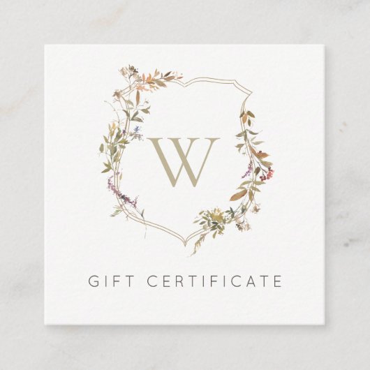 Dusky Pink Wildflower Crest Gift Certificaat (Voorkant)
