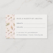 Dusky Pink Wildflower Monogram Crest Verwijs Vrien Visitekaartje (Achterkant)