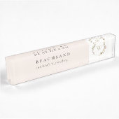 Dusky Pink Wildflower Monogram Initiaal Crest Naambordje
