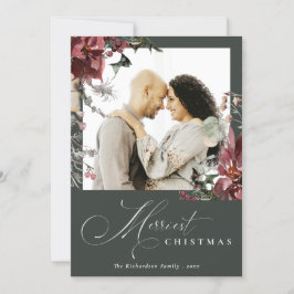 Dusky Poinsettia Bloem Allerkerstigste Kerst Foto Feestdagenkaart