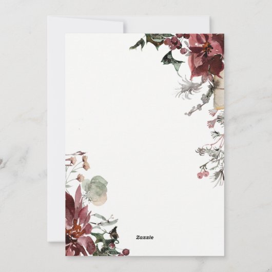 Dusky Poinsettia Floral Merriest Christmas Photo Feestdagenkaart (Achterkant)