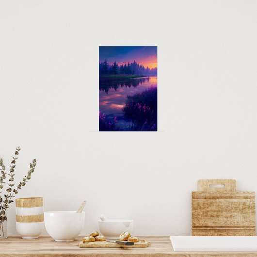 Dusky River Charm Poster (Keuken)