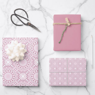 Dusky Roos Confetti Lace Diamond Tegel Inpakpapier Vel