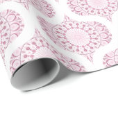 Dusky Roos Confetti Lace Dot Mandala Retro Ogee Cadeaupapier (Rol Hoek)