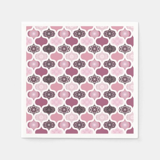 Dusky Roos Dot Mandalas Ogee Patchwork Papercraft Servet (Voorkant)