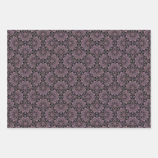 Dusky Roos fronds Dot Mandala Art Deco Fans Inpakpapier Vel (Voorkant)