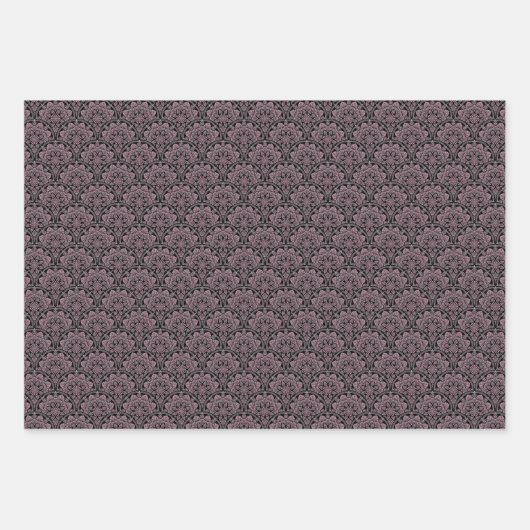 Dusky Roos fronds Mandala Art Deco Scallops Inpakpapier Vel (Voorkant 3)