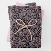 Dusky Roos fronds Mandala Art Deco Scallops Inpakpapier Vel (In situ)