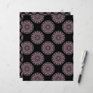 Dusky Roos Fronds Polka Dots Mandala