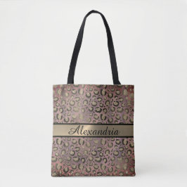 Dusky Roos Glittery Chic Leopard Tote Bag