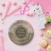 Dusky Roos Marble Glittery Leopard Birthday Papieren Bordje (Feest)