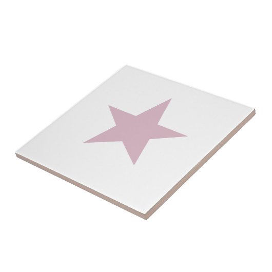 Dusky Roos Pink Star Tegeltje (Zijkant)