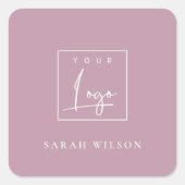 Dusky Roos Roze Aangepaste promotionele zakelijke  Vierkante Sticker (Voorkant)