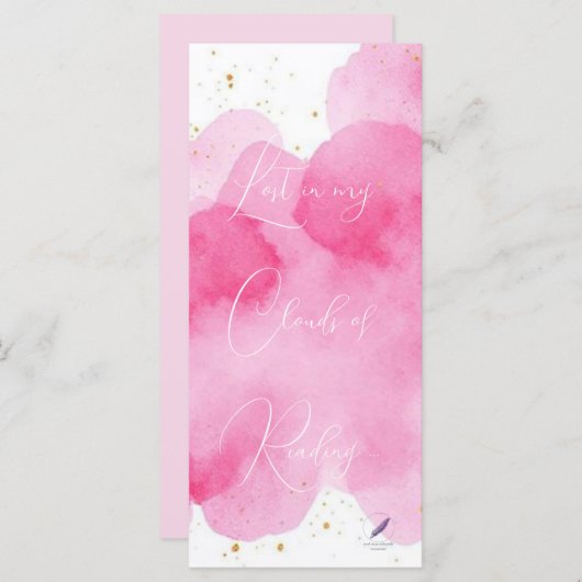 Dusky Rose Clouds Gold Lesezeichen Bookmark Menu (Voorkant / Achterkant)
