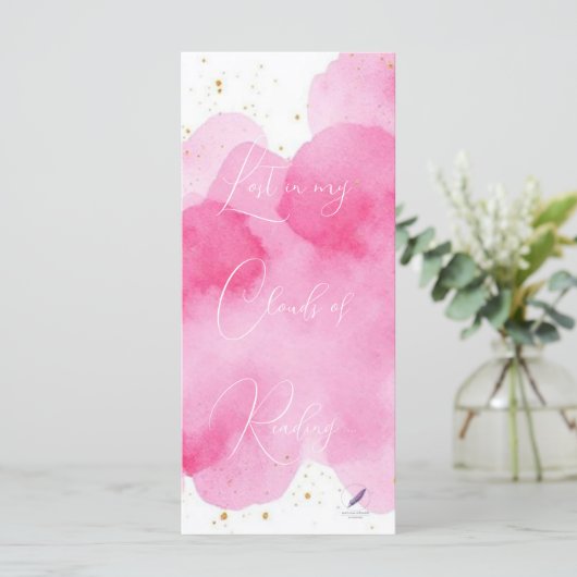 Dusky Rose Clouds Gold Lesezeichen Bookmark Menu (Staand voorkant)