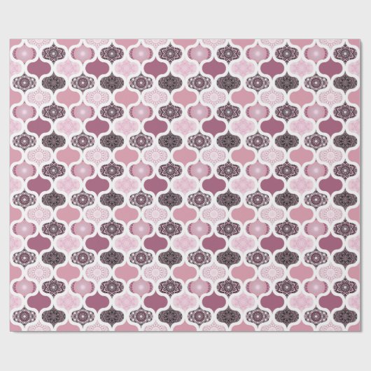Dusky Rose Dot Mandalas Ogee Patchwork Cadeaupapier (Vlak)
