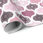 Dusky Rose Dot Mandalas Ogee Patchwork Cadeaupapier (Rol Hoek)