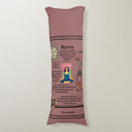Dusky Roze Karma Quote Yoga Meditatie Bolster Lichaamskussen