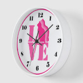 Dusky roze kat in silhouette, LOVE, met cijfers (Hoek)