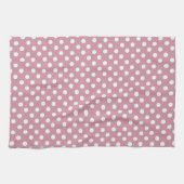 Dusky Roze  keukenhanddoek met polka stippen (Horizontaal)