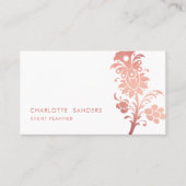 Dusky roze luxe minimale bloemenchique visitekaartje (Voorkant)