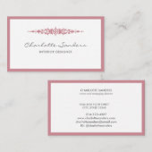 Dusky roze luxe minimale chique moderne typografie visitekaartje (Voorkant / Achterkant)