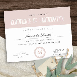 Dusky Roze Minimal Certificate of Participation
