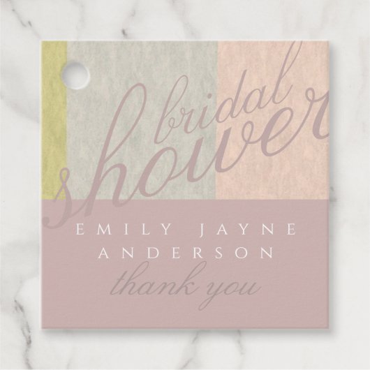 Dusky Roze Moderne Bruidsdouche BEDANKT Bedankjes Labels (Voorkant)