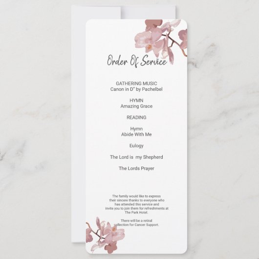 Dusky Roze Orchid Celebration of Life Photo Card Kaart (Achterkant)