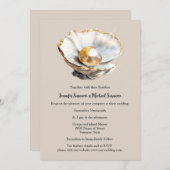 Dusky roze parel in shell 3D shimmer strand chic Kaart (Voorkant / Achterkant)