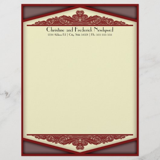 Dusky Roze Vintage, briefhoofd (Voorkant)