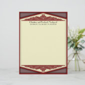 Dusky Roze Vintage, briefhoofd (Staand voorkant)