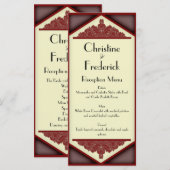 Dusky Roze Vintage, huwelijksmenu en programma (Voorkant / Achterkant)