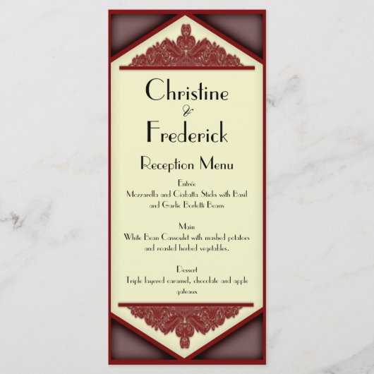 Dusky Roze Vintage, huwelijksmenu en programma (Voorkant)