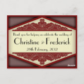 Dusky Roze Vintage, plaats kaart briefkaart (Achterkant)