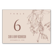 DUSKY RUST BLUSH LINE DRAADT FLORAL WEDDING KAART (Achterkant)
