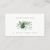 Dusky Succulent Green Wild Fauna Gift Certificate Visitekaartje (Voorkant)