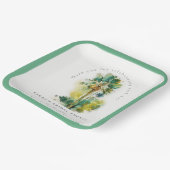 Dusky Tropische Waterverf Palm Trees Vrijgezellenf Papieren Bordje (Gebogen)