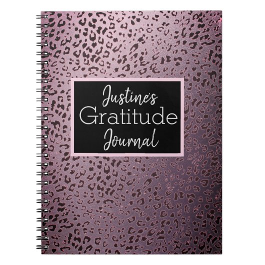 Dusky Violet Leopard Gratitude Journal Notitieboek (Voorkant)