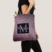 Dusky Violet Leopard Monogram Tote Bag (Dichtbij)