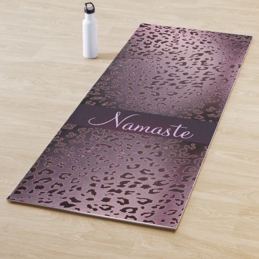 Dusky Violet Leopard Namaste Yogamat (In situ)