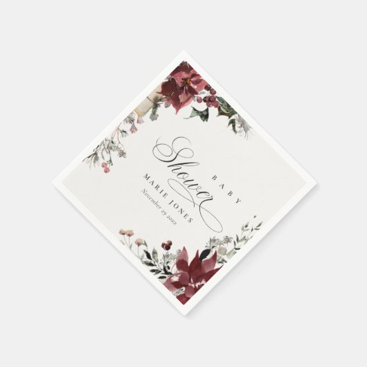 Dusky Warm Winter Feestelijk Loof Baby Shower Servet (Hoek)