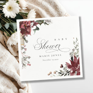 Dusky Warm Winter Festive Baby Shower Blad Servet