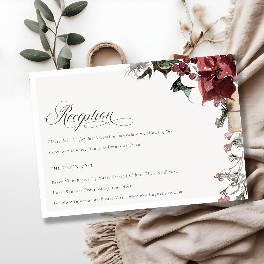 Dusky Warm Winter Festive Fauna Weduwen Reception Informatiekaartje