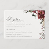 Dusky Warm Winter Festive Fauna Weduwen Reception Informatiekaartje (Voorkant)