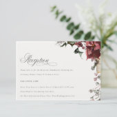 Dusky Warm Winter Festive Fauna Weduwen Reception Informatiekaartje (Staand voorkant)