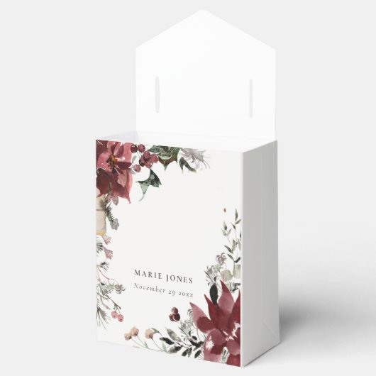 Dusky Warm Winter Festive Foliage Baby shower Bedankdoosjes (Geopend)