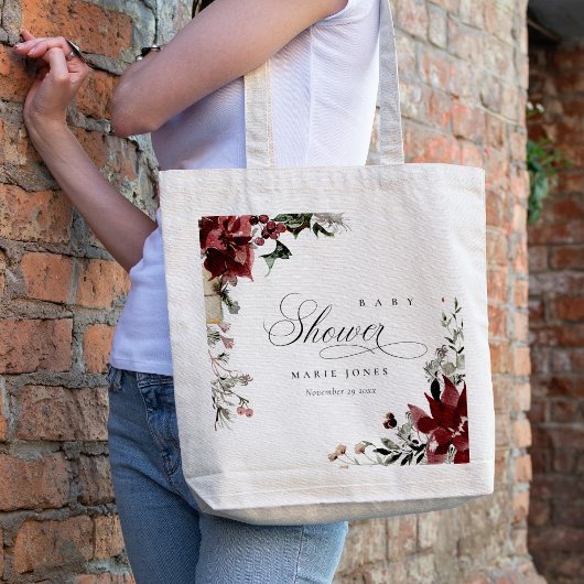 Dusky Warm Winter Festive Foliage Baby shower Tote Bag
