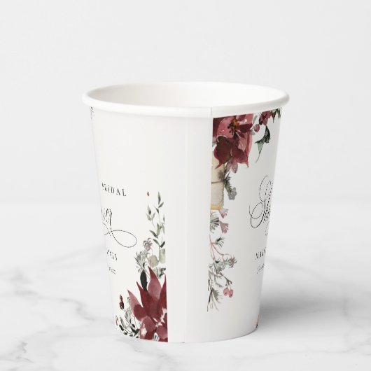 Dusky Warm Winter Festive Foliage Vrijgezellenfees Papieren Bekers (Rechts)